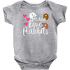peace love rabbits Baby Bodysuit