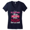 running mom white Women's V-Neck T-Shirt