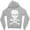 skull and crossbones pirate neon Zipper Hoodie