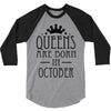 queens are born in october (2) 3/4 Sleeve Shirt
