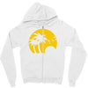 beach silhouette birds sand sunset Zipper Hoodie