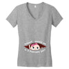February Peeking Out Baby Girl Women's V-Neck T-Shirt