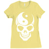 yin yang skull Ladies Fitted T-Shirt