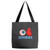 i heart zombies scary eye bloody heart halloween Tote Bags