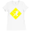 ninja crossing sign Ladies Fitted T-Shirt