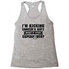 I Am Kicking Cancers Butt Whats Your Superpower? Racerback Tank