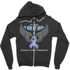 my hero is now my angel stomach cancer awareness Zipper Hoodie