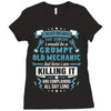 Grumpy Old Mechanic Ladies Fitted T-Shirt