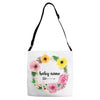 Floral Baby Name Adjustable Strap Totes