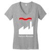 factory records   retro record label   mens music Women's V-Neck T-Shirt