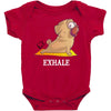 yoga pug exhale Baby Bodysuit