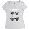pug life Women's Triblend Scoop T-shirt
