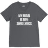 my brain is 80% song lyrics V-Neck Tee