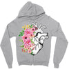 Heart And Flowers Zipper Hoodie
