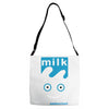blur milk coffee and tv rock music band Adjustable Strap Totes