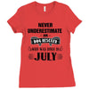 never underestimate an old man who was born in july Ladies Fitted T-Shirt
