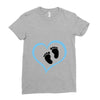 Baby Boy with Heart Any Name Customized Ladies Fitted T-Shirt