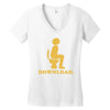 downloading poop Women's V-Neck T-Shirt