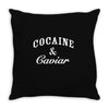 cocaine and caviar   mens hoodie cocain Throw Pillow