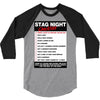 funny stag night checklist, ideal gift, christmas present 3/4 Sleeve Shirt