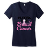 playing for breast cancer Women's V-Neck T-Shirt