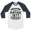 Genuine Premium Vintage 1977 Classic Perfectly Aged Limited Edition 3/4 Sleeve Shirt