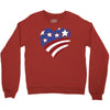 disstressed america flag heart Crewneck Sweatshirt