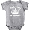 love peace and bacon grease Baby Onesie