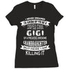 Super Cool Gigi Of A Freaking Awesome Granddaughter Ladies Fitted T-Shirt