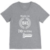 made in 1945 70 years of being awesome V-Neck Tee