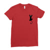 Cat Pocket Ladies Fitted T-Shirt