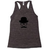 hat wayfarer glasses funny moustache hipster funny geek light tee shir Racerback Tank