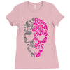 two coloured skull Ladies Fitted T-Shirt