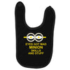 new mens womens kids eye got mad minion skills and stuff funny novelty Baby Bibs
