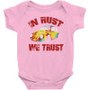 in rust we trust  rat beetle hot rod Baby Bodysuit