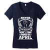 Never Underestimate Dog Rescuer Who Was Born April Women's V-Neck T-Shirt