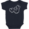 rude hands, ideal gift or birthday present. Baby Bodysuit