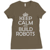 keep calm and build robots in any color Ladies Fitted T-Shirt