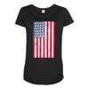 t-rex vintage american flag Maternity Scoop Neck T-shirt