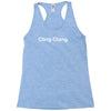 cling clang funny Racerback Tank