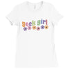 geek girl daisies Ladies Fitted T-Shirt
