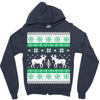 reindeer christmas ugly sweater Zipper Hoodie