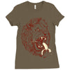 banana eating lion Ladies Fitted T-Shirt