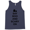 say boo and scary on 2 Tank Top