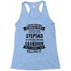Super Cool Stepdad Of A Freaking Awesome Grandson Racerback Tank