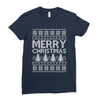 ugly merry christmas Ladies Fitted T-Shirt