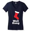 well hung Women's V-Neck T-Shirt