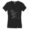 fk it funny college party Women's V-Neck T-Shirt