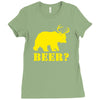 beer t shirt bear plus deer funny tee drinking college humor party shi Ladies Fitted T-Shirt