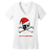 skull christmas Women's V-Neck T-Shirt
